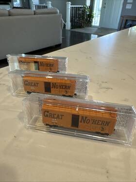 20166 Kadee N Scale Micro Trains 40ft Box Car Lot Of 3 Great Northern
