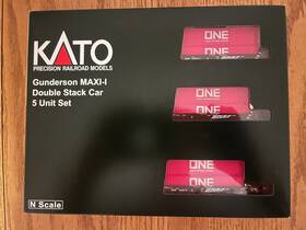 106-6194 Kato #106-6194 N Gunderson Maxi-i Double Stack Car Bnsf Swoosh Logo #238615 Without Ne Cont