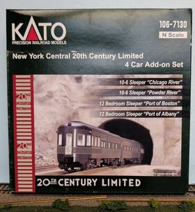 106-7130-1 Kato N Scale 106-7130 New York Central 20th Century Limited 4 Car Add-on Set