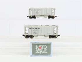 186-0110 Kato N Scale Up Union Pacific Ac&f 70t 2-bay Covered Hopper 2-pack