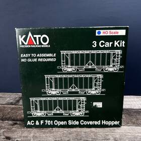 38-0201 Kato 38-0204 Ac And F 70t Covered Hopper Boston Maine Ho 3 Car Kit Built