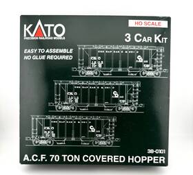 38-0101 Kato 949727002941 Ho Scale C&o Acf 70 Ton Covered Hopper 3 Pack