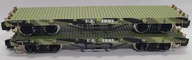 R19171 Keystone G Scale Us Army Flatbed Cars Camo Green Lot Of 2