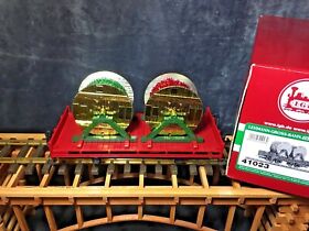 41023 Lgb Christmas Garland Flatcar With Red And Green Spools
