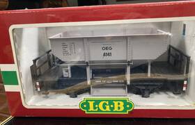 41410 Lgb 4141 Oeg Self-unloading Gravel Car G-scale Train