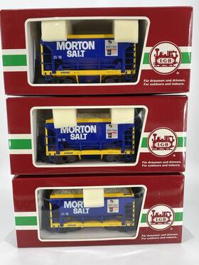 Lgb-24630 Lgb 44040 Morton Salt Ore Cars. Three Car Set