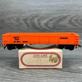 08500 Life-like 13240 Ho Scale Gondola Car Amtk Orange Freight Train Used