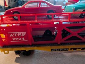 433-8303 Life-like Train Bi-level Auto Carrier Ho Scale 6 Automobiles Caboose 2 Gondola