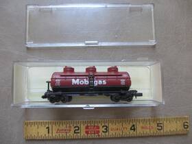 7766 Life-like N Scale Mobil Gas Oil 40ft Triple Dome Beer Can Tank Car Wsrx #238
