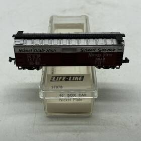 16525 Life-like S787b N Scale 40ft Boxcar Nickel Plate High Speed Service Nkp 1