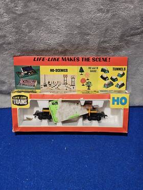 T592 Life-like Ho Forest Lumber Operating Dumping Car With Logs 50 Ft #t592 New F78
