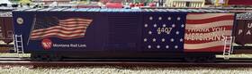 4407 Lionel 023922045799 O Scale #4407 Montana Rail Link Mrl 60 Illuminated Flag Box Car