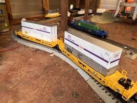 Lionel 023922052490 O Gauge Maxi Stack Well Car With Container Trailer Train Ttx Set Of 2