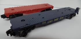 6-9157 Lionel 023922692221 Two O Flat Cars C&o Blue And Atsf 9022 Red