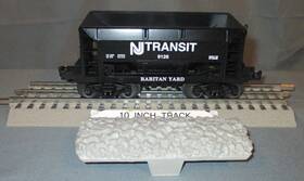 027ga Lionel 16176 Nj Transit #9126 Black Inch Raritan Yard Ore Car With Ballast Ld O/027ga