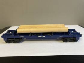6-16611 Lionel 16611 Santa Fe Operating Log Dump Car For Parts Or Restore Model Train