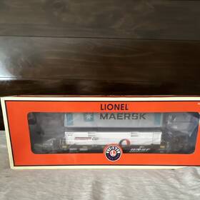 1928520 Lionel O Gauge Bnsf Maxi-stack Container Car Maersk Cwi Die-cast Trucks