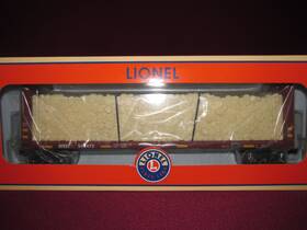 2043091 Lionel Bnsf Bulkhead Flatcar W Log Load O