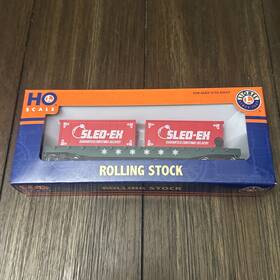 1954210 Lionel 2128250 Sled-ex T Ho Christmas Flat Car With 2 Containers 1954210 Lionel 2128250 Sled-ex T Ho Christmas Flat Car With 2 Containers