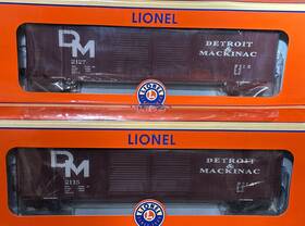 2143101 Lionel 2 Detroit And Mackinac Double Door Box Car 2-pack O-scale K-line 2143101 Lionel 2 Detroit And Mackinac Double Door Box Car 2-pack O-scale K-line