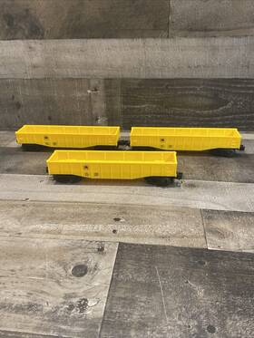 21902c Lionel Heavy Duty Construction Yellow Gondola O/027 Gauge 1999 Lot Of 3