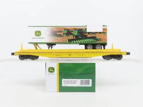 Lp84898 Lionel 2326410 O 3-rail John Deere 50ft Tofc Flat Car #26410 With Trailer