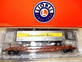 2326390 Lionel 2326420 #2326390 Milwaukee Road 60ft Flat Car W I.c.x. Trailer -o Scale-lnwthbox