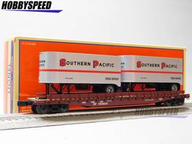 2426740 Lionel Southern Pacific 50ft Tofc Flatcar With 2 20ft Trailers O Gauge New