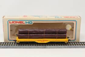 5-8761 Lionel Ho 16 Wheel Flat Car With Logs Union Pacific Up 8761 Yellow