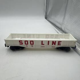 6-16384 Lionel O Gauge White Soo Line Gondola #16384 - Ex