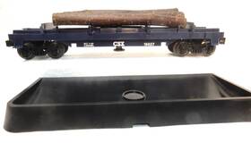6-16627 Lionel Csx Operating Log Car With Tray-o Gauge- Works Nicely-no Box Here