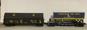 6-16922 Lionel 6-17403/6-16922 O Gauge Freight Car Bundle Gondola With Covers And Flatcar Trailer