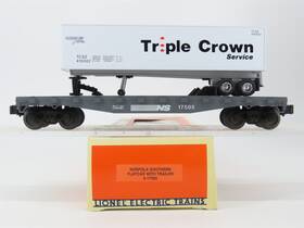 6-17505 Lionel O Gauge 3-rail Ns Norfolk Southern Flatcar With Triple Crown Trailer