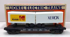 6-17871 Lionel O Gauge Ttos Nyc Flatcar With Kodak And Xerox Trailers Ln/box