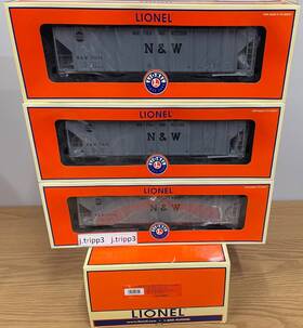 6-21854 Lionel Norfolk And Western Ps-2cd Hopper Car 3-pack Set O Scale Train N&w