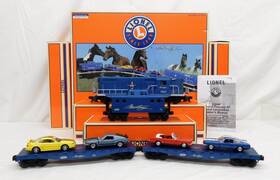 6-21953 Lionel Ford Mustang Train Set Gp-7 Diesel Flats With Diff Mustangs Inch 1965