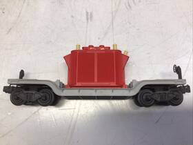 6-26047 Lionel O 2461 Depressed Flat Car Red Transformer Postwar