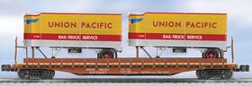 6-27519 Lionel No. - Union Pacific Ps-4 Flatcar With Piggyback Trailers #53007 New