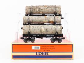 6-29424 Lionel O Gauge 3-rail Meadow River Lumber Skeleton Log Car 3-pack With Load