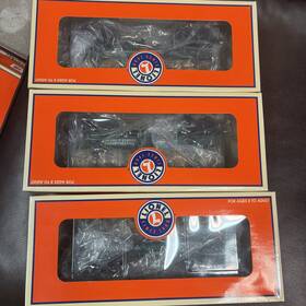 6-29430 Lionel Meadow River Lumber Skeleton Log Cars 3-pack #2 O Scale