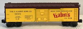 6-3764 Lionel O Gauge E Kahns Sons Reefer Brine Tank Refrigerator Car Vintage