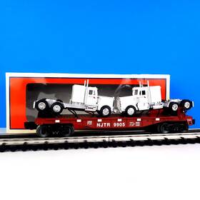 6-17515 Lionel 6-37839 New Jersey Transit Flatcar #9905 With Semi-tractors Broken Ladder