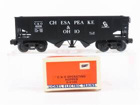 3-rail Lionel 6-6109 O Gauge C&o Chesapeake And Ohio Operating 2-bay Hopper #6109