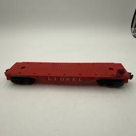 6-6807 Lionel Postwar O Gauge Red Flatcar - No Marked Number Load Ex