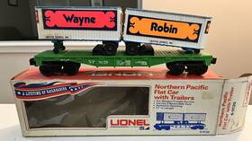 6-9120 Lionel Northern Pacific Flatcar With Trailers Box 6-9120 Lionel Northern Pacific Flatcar With Trailers Box