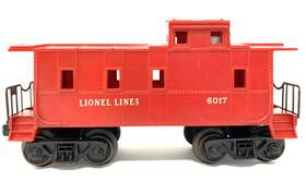 6017-125 Lionel Vintage 6017-1 O Gauge Lines Caboose In Red 1959-1960 - Clean