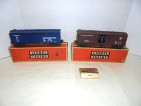 6468.3484 Lionel 6468 B&o Auto And 3484 Prr Operating Train Box Cars Postwar O Gauge