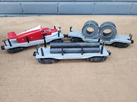 6561-2411 Lionel Postwar 6561 Reel Car 2411 Pipe Airplane Great Runners Clean