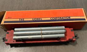 No-6511 Lionel Postwar No 6511 Maroon Pipe Car With Original Box