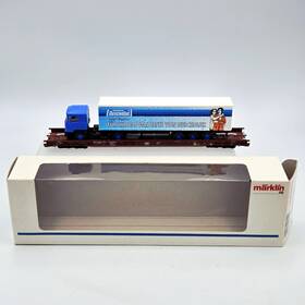 M Rklin 001883048420 Marklin #4842 Ho Scale Low Floor Flat Car Duscholux Truck Transport 1993 New Box